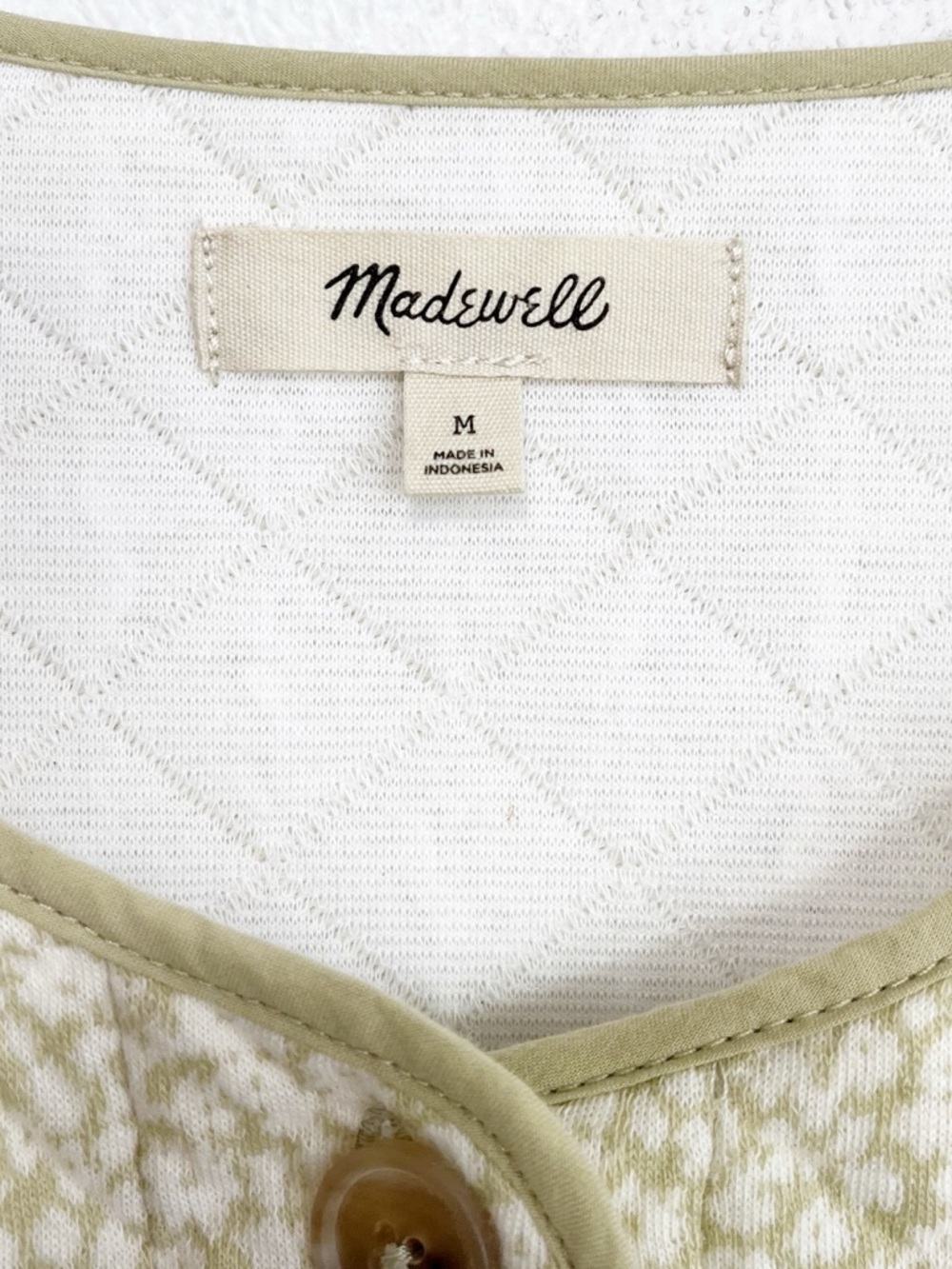BOGO! Madewell Quilted Jacquard Jacket in Daisy Blooms Green Size Medium - Picture 10 of 11